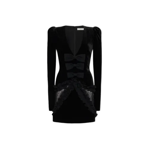 Alessandra Rich SS25 Длинное Платье с Длинными Рукавами Женское