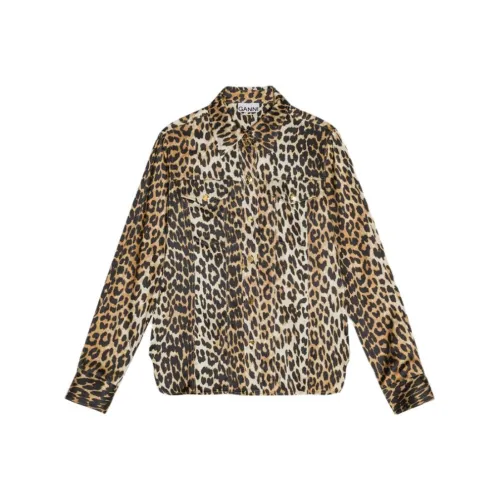 GANNI Женские рубашки с леопардовым принтом