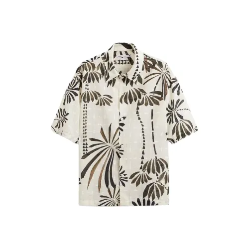 ZARA Белый/коричневый Мужские Рубашки