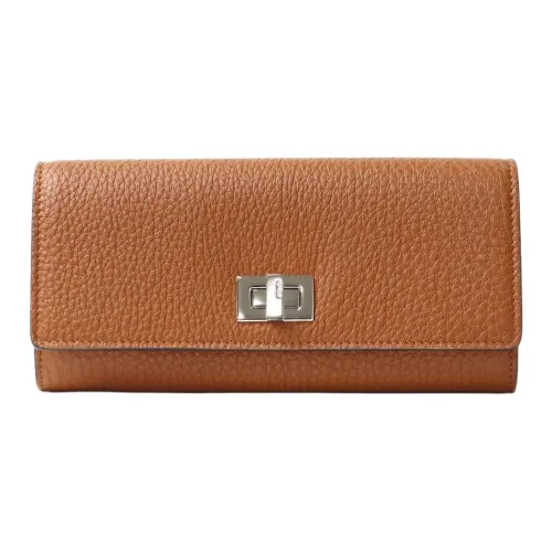 FENDI Peekaboo Кожа Кошелек Женские Коричневый