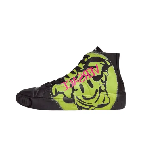 VERSACE Greca VERSACE Высокие Кроссовки для скейтбординга Мужские Черные