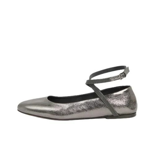 BRUNELLO CUCINELLI Женские повседневные туфли Серебряные Женские