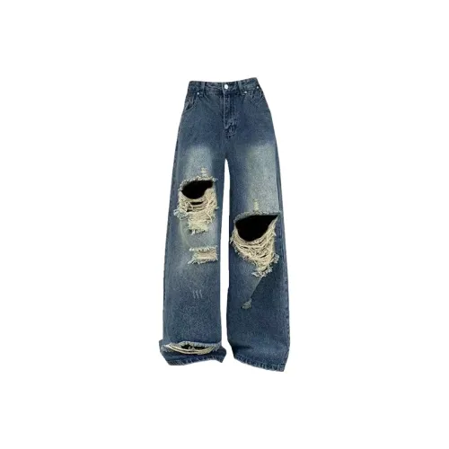 FINDSME GAGA Синие Джинсы Женские Джинсы