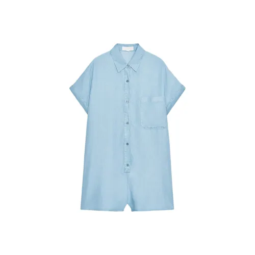 ZARA Светло-синий Женские Комбинезоны