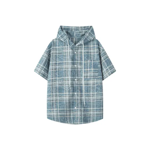 ULTRA QUATTRO Синяя клетка Унисекс Рубашки