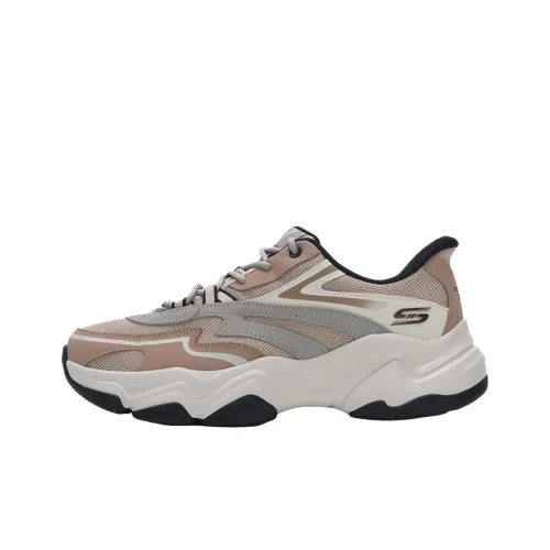 Skechers BOBS Sport Устойчивые к истиранию Низкие Беговые кроссовки Мужские Белый-Коричневый