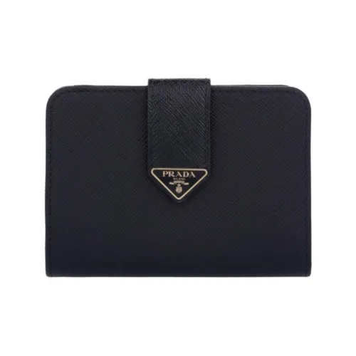 PRADA Кошелек с застежкой на кнопке женский черный