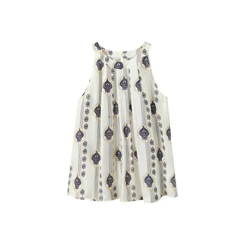3COLOUR Ecru Floral Women's Silk Shirts