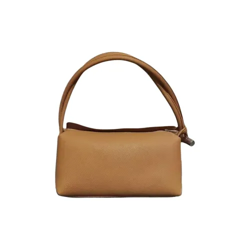 LONGCHAMP Le Roseau Коровья кожа Крупнозернистая текстура Одно плечо Сумка Средний размер Женский Цвет ореховое дерево