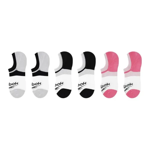 Reebok [6 пар] 2 Серых + 2 Черных + 2 Розовых Женские Носки No Show