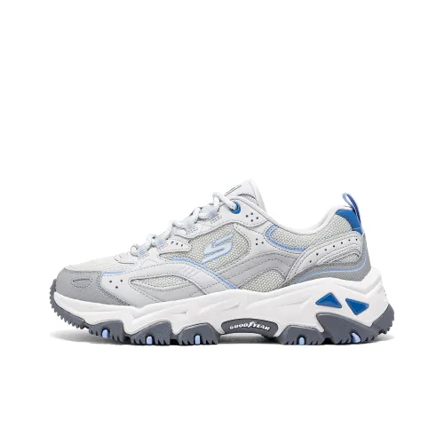 Skechers D'LITES Hiker Амортизация Низкий Топ Толстая Подошва Кроссовки Женские Светло-Серый