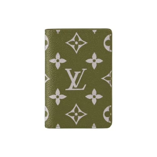 LOUIS VUITTON Pocket Organizer Кожа Кошелек Мужской Зеленый
