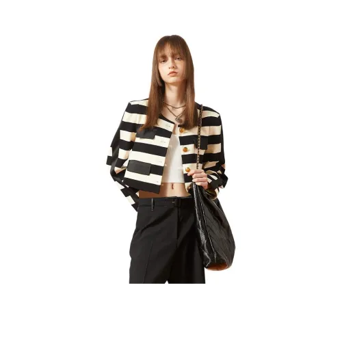 AIVEI Черно-белые полосы Женские Куртки