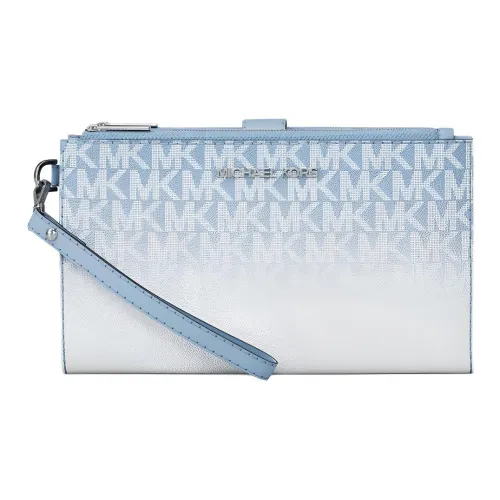 MICHAEL KORS Jet Set Canvas Clutch Large Women's Sky Blue