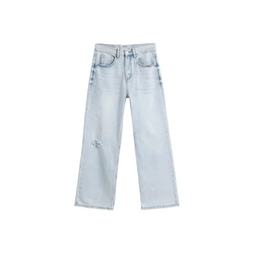 ENTONG Ледяной синий Унисекс Джинсы