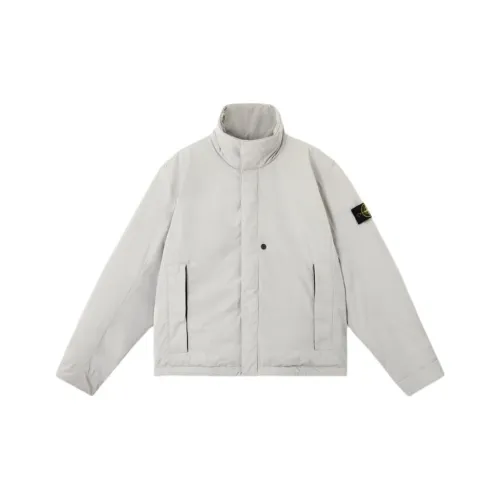 STONE ISLAND Хлопковый пуховик Мужской Pearl Gray