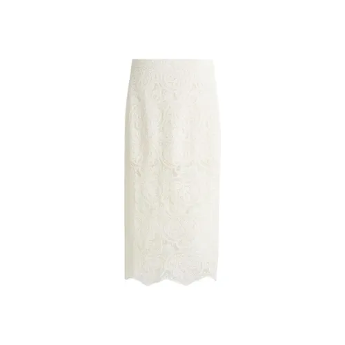 H&M Белые Женские Повседневные Длинные Юбки
