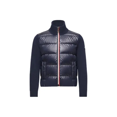 Moncler Пуховик Утепленный Шерсть ZIP UP Кардиган Темно-синий Детский Возраст 3-7 лет