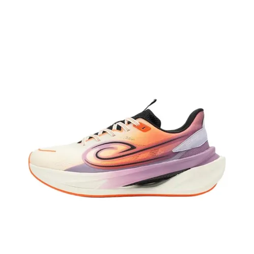 QIAODAN Slip-resistant Breathable And Supportive Low Top Casual Running Shoes Men's Ivory Fire Dragon Orange