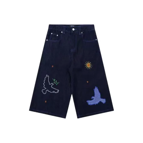 SOCKKEY Темно-синий Унисекс Джинсовые шорты