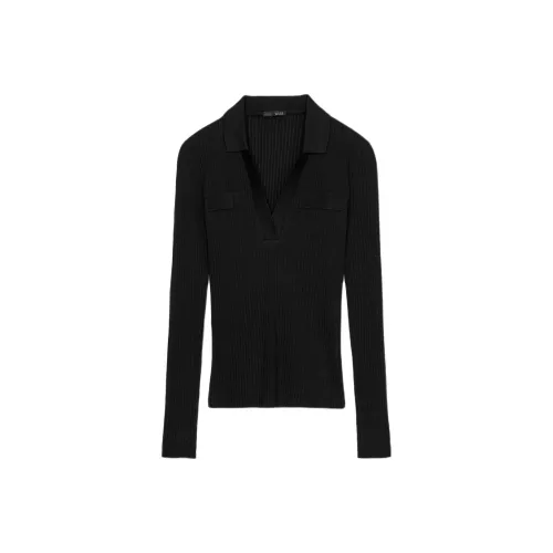 ZARA Черные Женские Т-рубашки