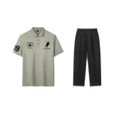 Комплект одежды (Хаки Поло + Черные брюки для костюма)