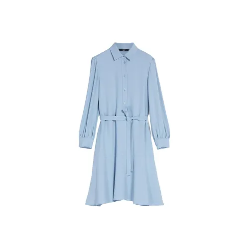 WEEKEND MaxMara Длинное платье с длинными рукавами женское синее