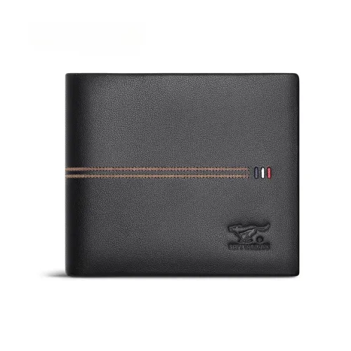SEPTWOLVES Кошелек из ляжейного коровьего кожа стандартный мужской черный