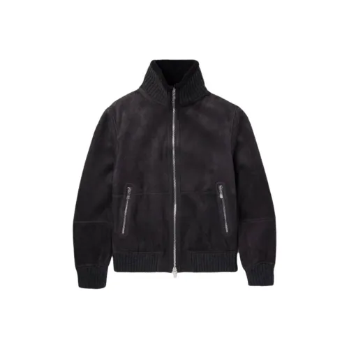 BRUNELLO CUCINELLI Кожа Куртка Мужская Темно-Серый