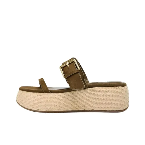 ZARA Слипоны Хаки зеленый Женские