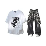 Белый+Черный Серый Брюки