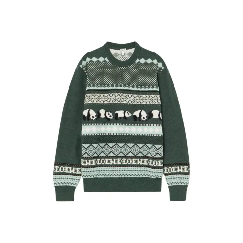 LOEWE Свитер из шерсти женский темно-зеленый