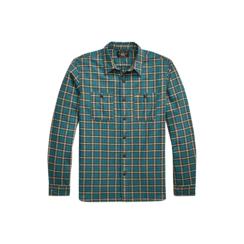 Double RL Циан Желтый Мужские Рубашки