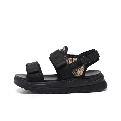 SENJIALUO Пляжные сандалии Мужские Черные
