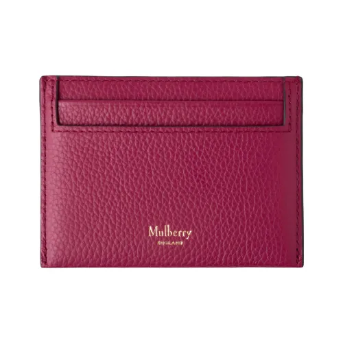 Mulberry Зернистая кожа коровы Картхолдер Маленький Женский Ягода Розовый