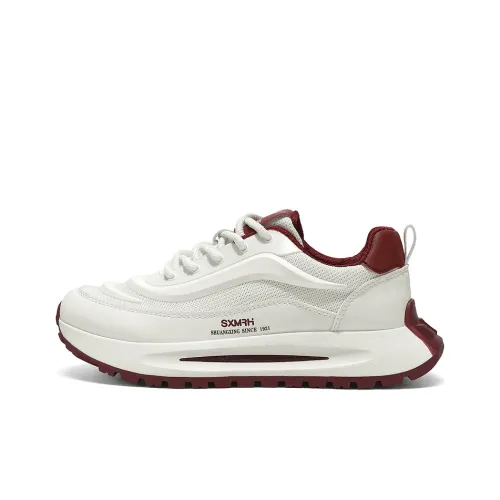 Binary Дышащий Увеличение Высоты Низкий Топ Толстая Подошва Мужские Бежево-Красные