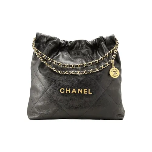 CHANEL 22Bag С рельефом Тисненый Телячья кожа Сумка Женские Черный