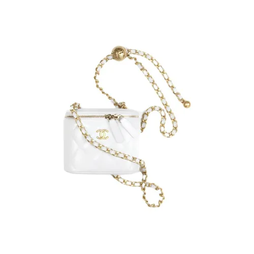 CHANEL Little Golden Ball Овечья шкура Мини Квадрат Сумка с клапаном Коробка Сумка Сумка через плечо Женская Белая