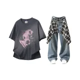 Темно-серые + винтажные синие штаны