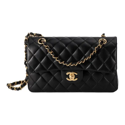 CHANEL Classic Flap CF Sheepskin Плечевая сумка Маленькая Женская Черная