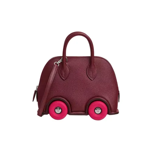 HERMES Bolide Epsom Телячья кожа Сумка на одно плечо Женская Hermès Красная и Розовая