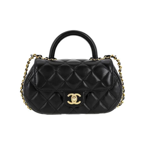 CHANEL Овчина Сумка через плечо Сумка среднего размера Женская Черная