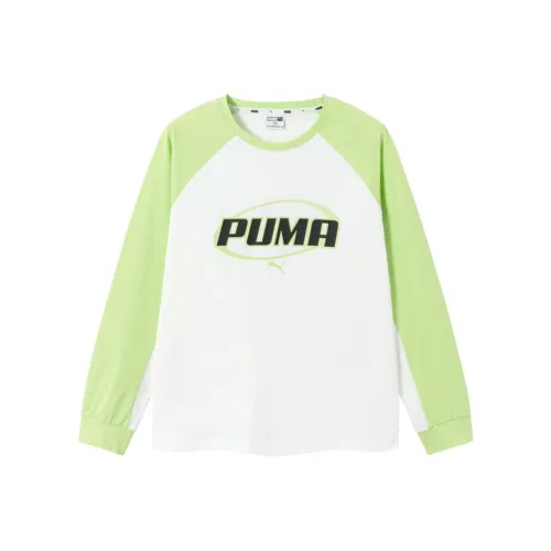 PUMA Выступление Зеленый Белый Тон 00341 Kids T Рубашки