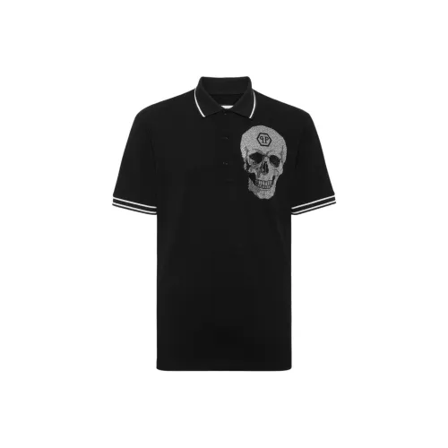 PHILIPP PLEIN Мужская черная поло рубашка