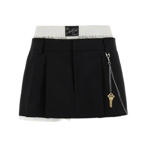 Alexander Wang FW25 Повседневные короткие юбки Женские Черный