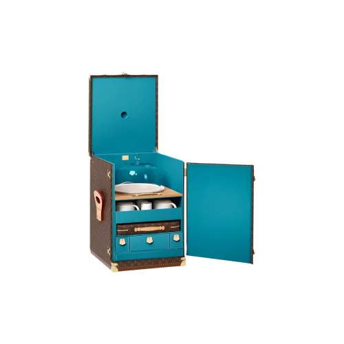 LOUIS VUITTON Монограмма Холст Хранение Коробка Стандартный Унисекс Коричневый Синий