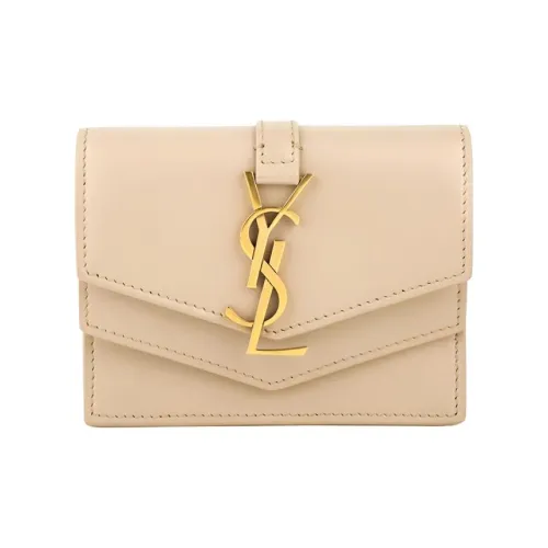 SAINT LAURENT Кожа Кошелек Женские Бежевый