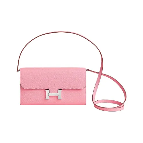 HERMES Constance To Go Телячья кожа Сумка на плечо Женская 1Q Розовый Конфетти Розовый Молочный коктейль Розовый