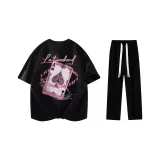 Комплект одежды (Черная футболка + Черные повседневные штаны)