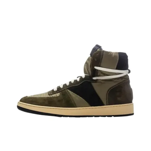 RHUDE Rhecess High Топ Скейтборд Кроссовки Мужские Оливково-Зеленые